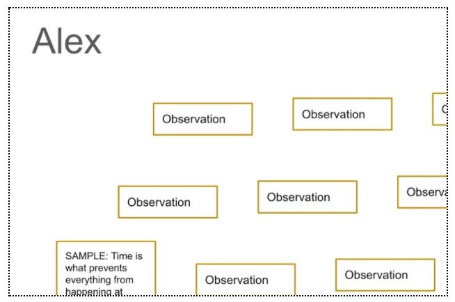 Zoom in on the individual slide showing a name in upper left