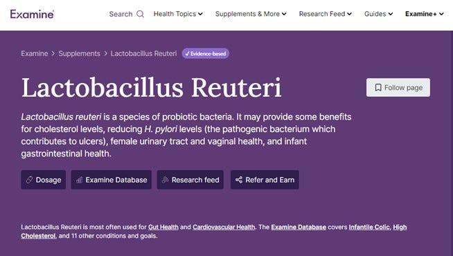Probiotics examine.com screenshot 1
