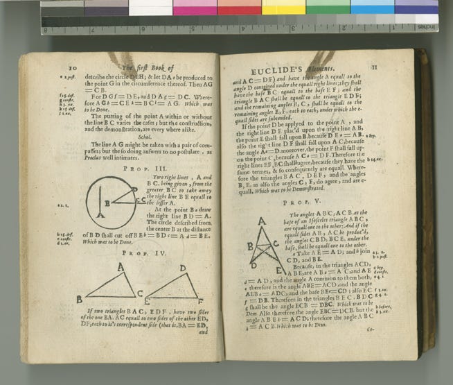 Open copy of Euclid’s Elements