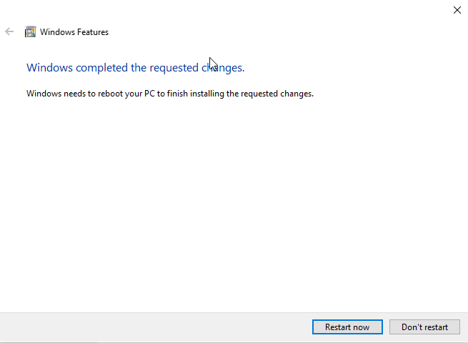 Windows asking to reboot