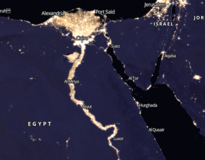 The Nile River at night — December 18, 2016