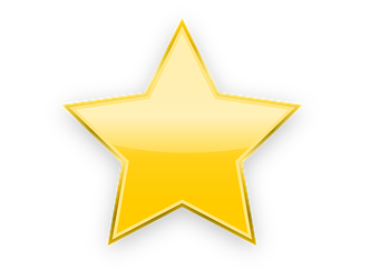 Digital illustration of a gold five-pointed star.