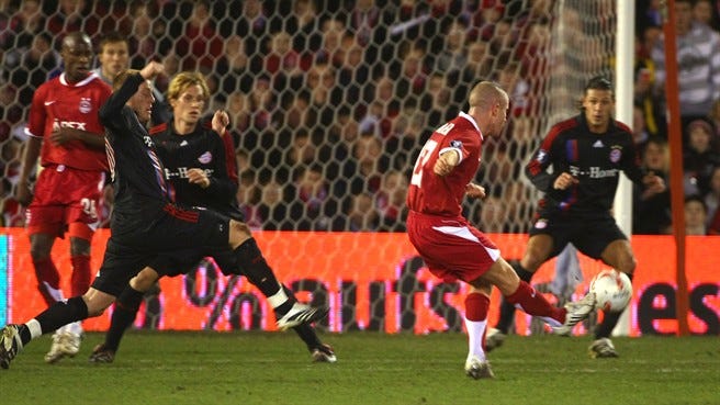 Aberdeen vs Bayern Munich in the 2008 UEFA Cup last 32