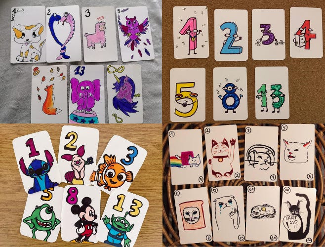 Our colourful playing card designs!