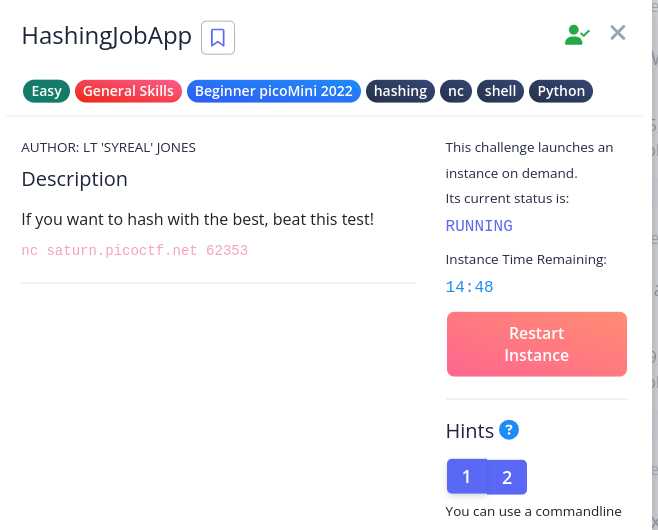 HashingJobApp- BeginnerPicoMini Writeup