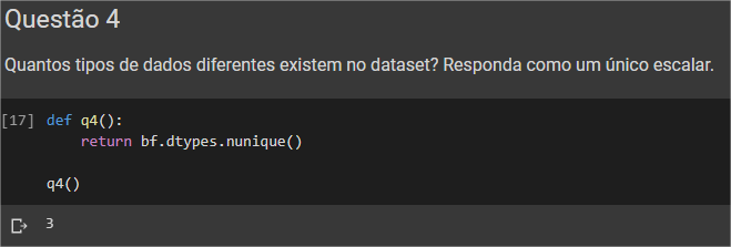 Quantos tipos de dados diferentes existem no dataset.