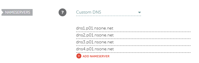 List of nameservers in namecheap.com setting