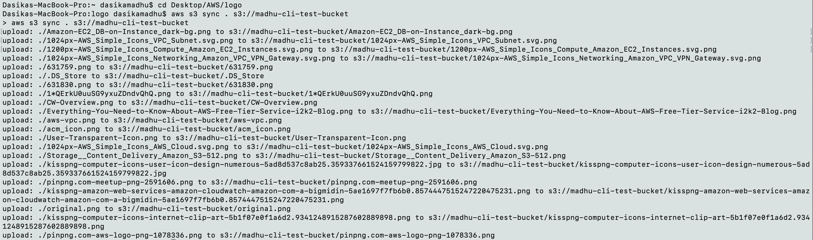 synchronize local directory to bucket