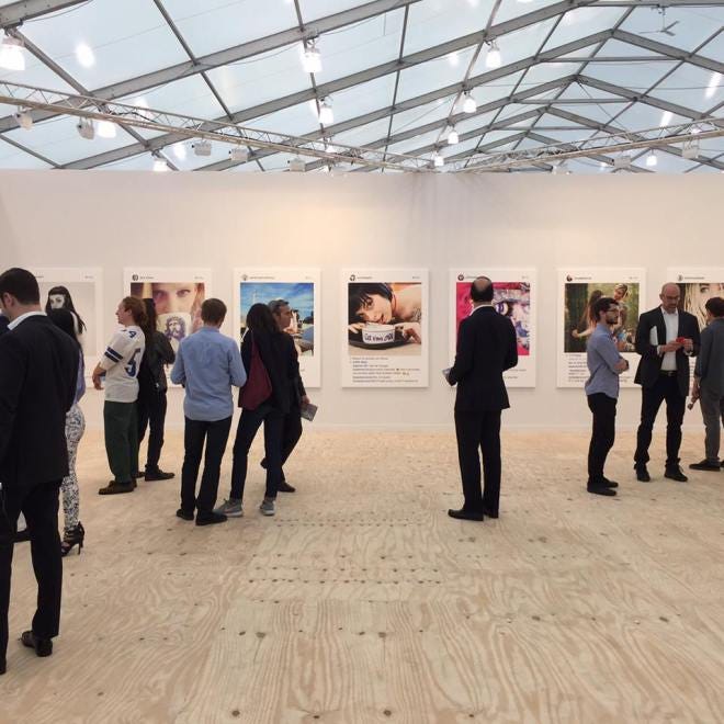 The Gagosian Gallery booth at the Frieze Art Fair in NY in early May, 2015