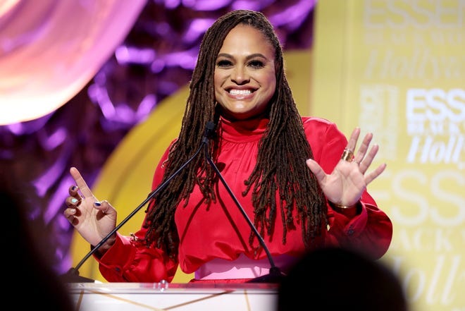 Picture of filmmaker Ava DuVernay’s speech during the ESSENCE black women in Hollywood event.