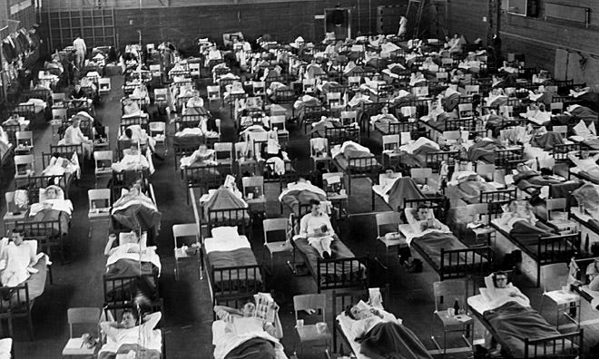 A sports arena in Sweden used to treat victims of the 1957 Asian flu.