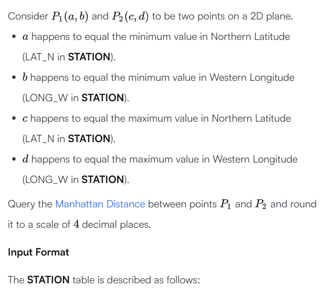 Manhattan Distance(SQL)