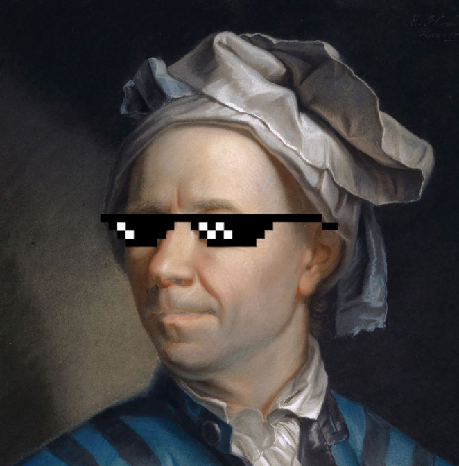 Leonhard Euler wearing swag glasses