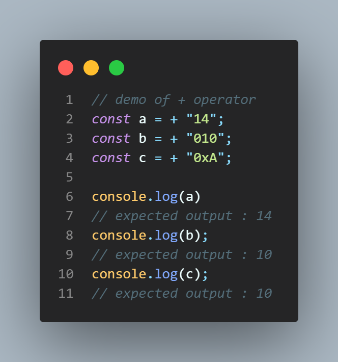 usage of urnary operator