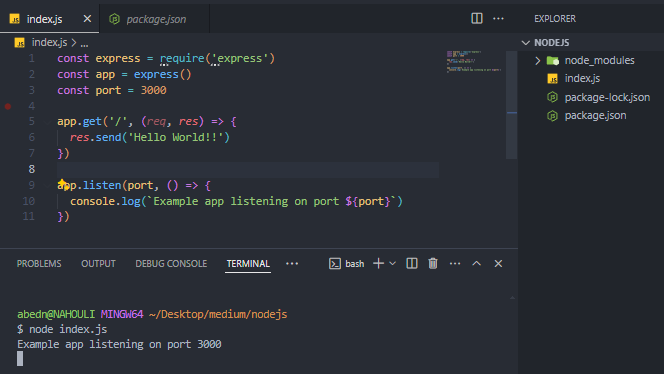 Simple Node.js Express Server