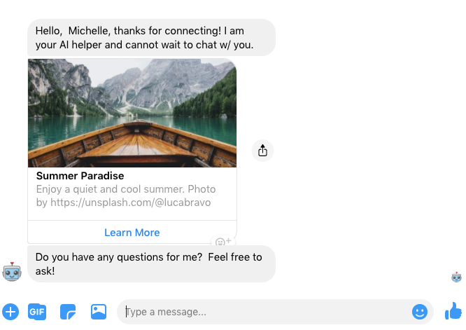 A travel chatbot powered by AI enables user free-text Q&A