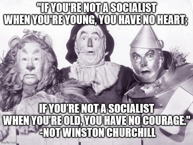 If you’re not a socialist when you’re young, you have no heart; if you’re not a socialist when you’re old you have no courag