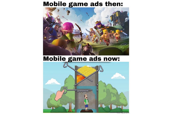 fake mobile game ads meme