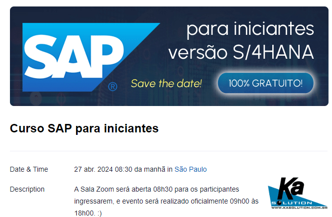 Webinar De SAP Para Iniciantes Gratuito Da Ka Solution