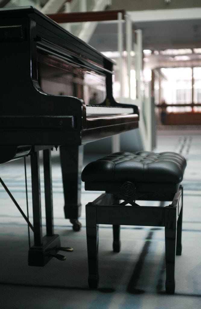 piano bench in black