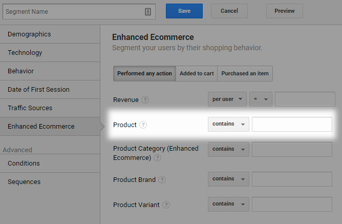 Screen grab of a Google Analytics page