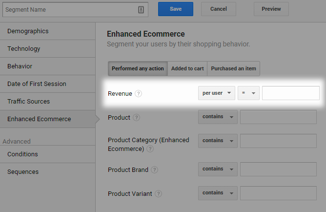 Screen grab of a Google Analytics page