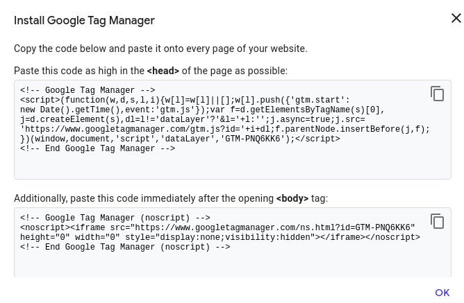 Screenshot 3 from Google Tag Manager to explain onboarding.