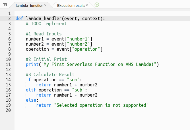 AWS Lambda Function code changes