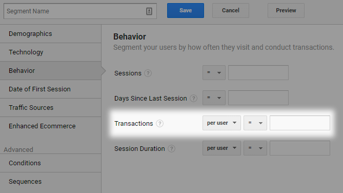 Screen grab of a Google Analytics page