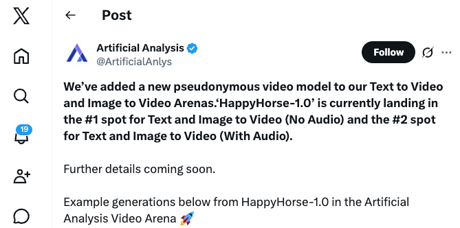 What Is HappyHorse-1.0? The Mystery #1 AI Video Model