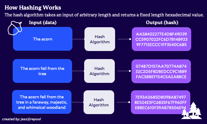 How does hashing work? The hash algorithm is a mathematical function that scrambles any amount of information into a single line of code of fixed length.