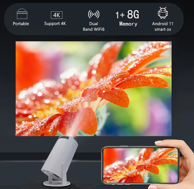 ¡Lleva el cine a donde quieras con el mini proyector TUOGTCI!