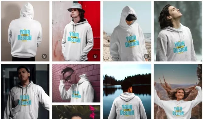 Choose Your Hoodie Template on mockey