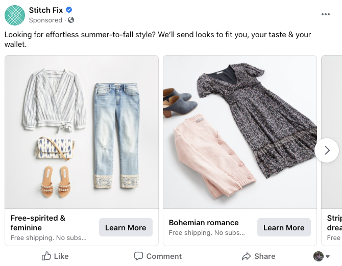 Stitch Fix ad that shows people how to be self-expressive through a clothing service.