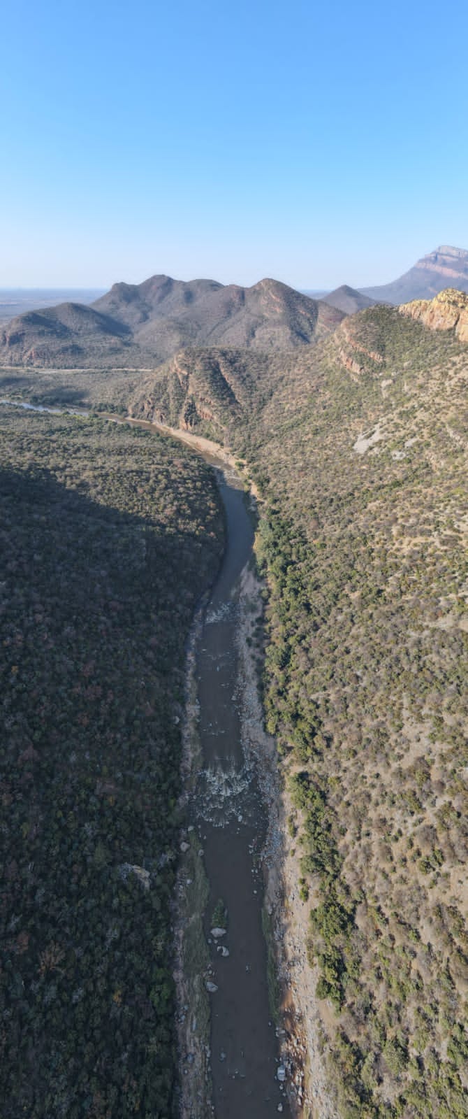 A drone shot of the Olifant Gorge in the Limpopo Province of South Africa