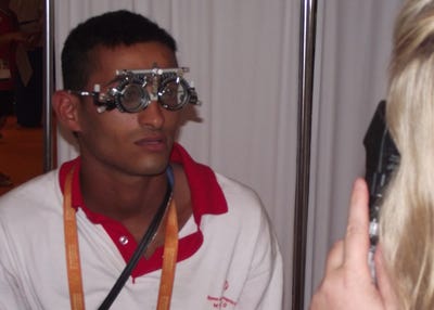 Hicham Novara from Morocco getting his vision checked