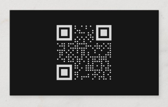 Minimalistic Black QR Code Business Card