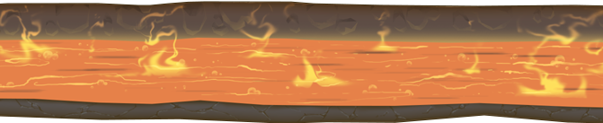 A cartoon of a layer of lava