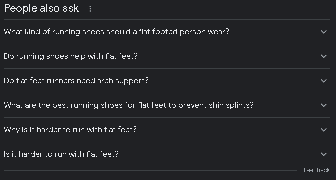 exampple of a people also ask search box