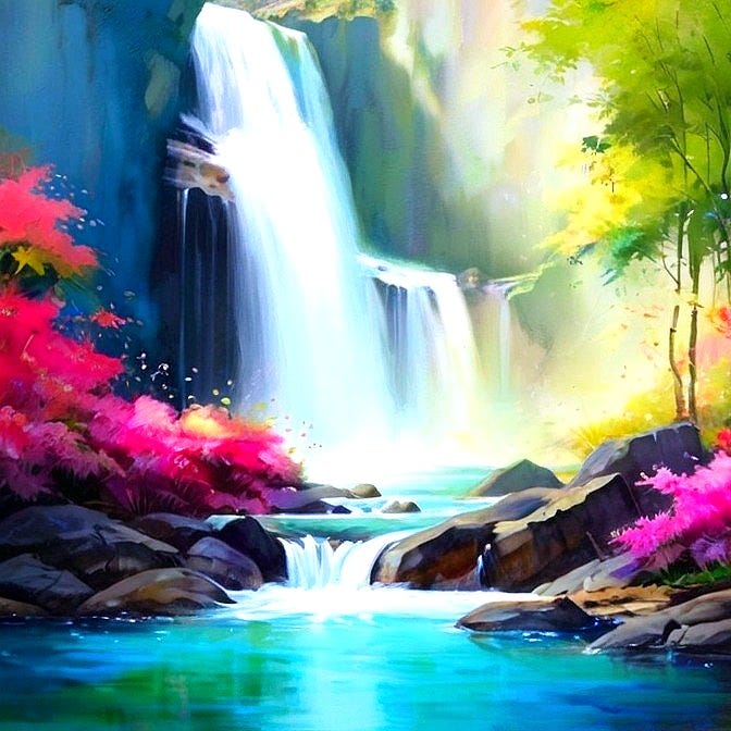 flowing water feng shui painting