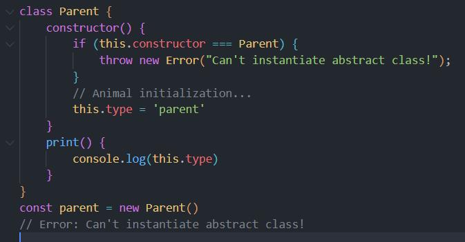 To create an abstract class we need to check if constructor has same name as class and if true then throw error