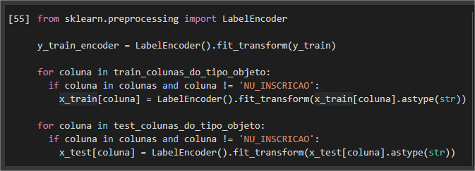 Aplicando encoder e transformando object para float.