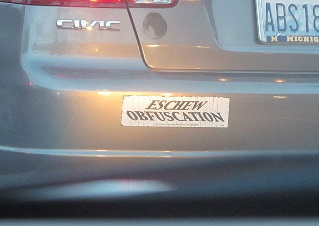 bumper sticker on car