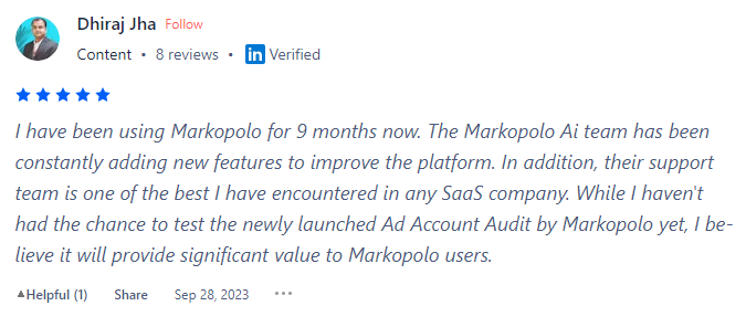 Markopolo AI’s Customer Review