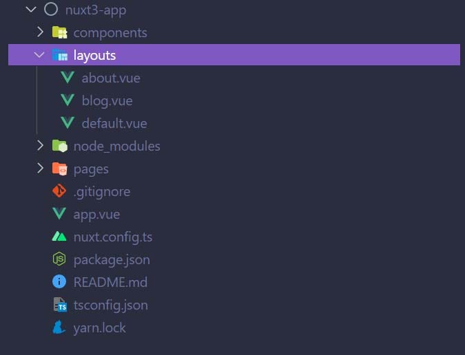 The Nuxt layout directory