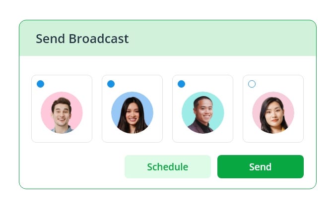 Broadcast or schedule WhatsApp campaign