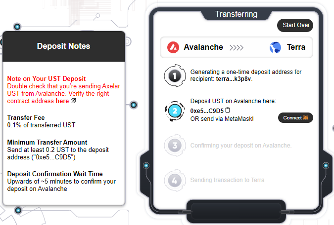 Transfer Terra assets to EVM chains using Satellite 7 1*Hh6i0pa7V8jKcWmPtVzwpQ