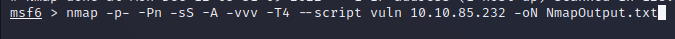 Run a nmap scan from Metasploit.