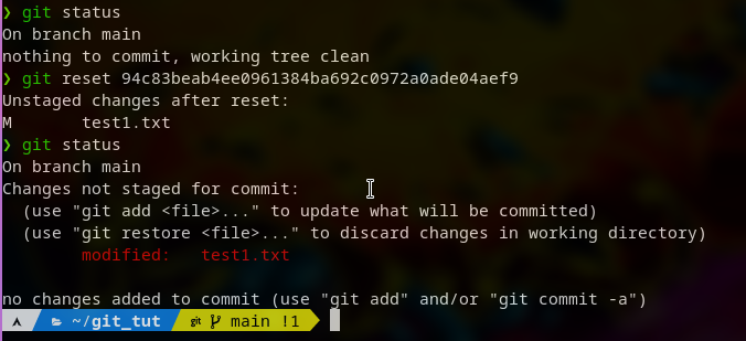 git reset