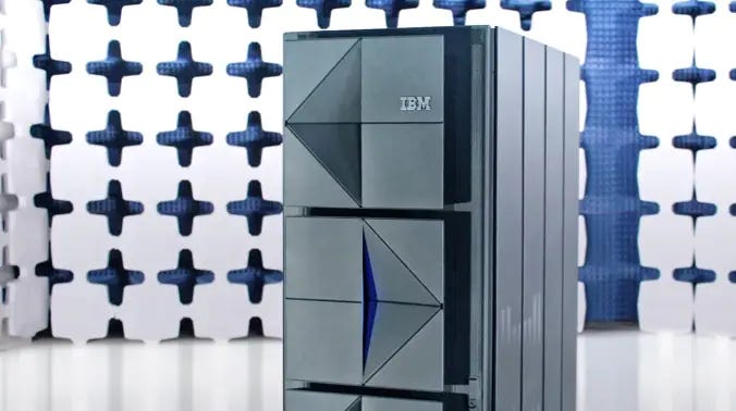 A promotional photo of IBM’s z16 mainframe computer.